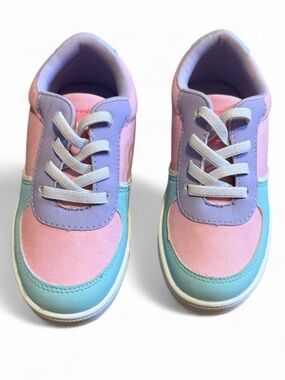 oomphies Pastel Pink Lavender Teal Kids Sneakers